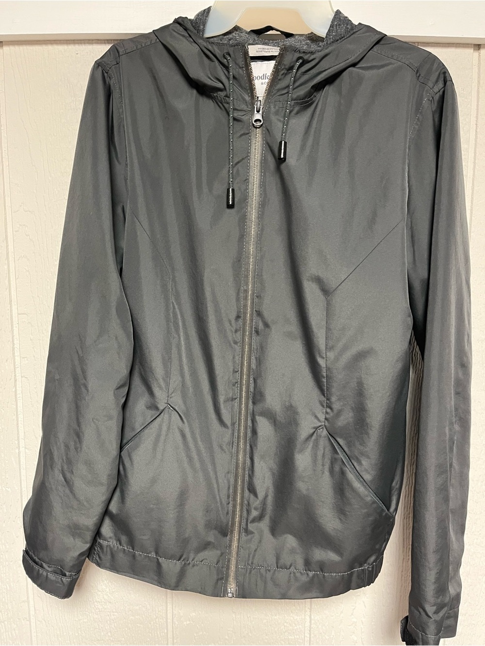 Goodfellow & Co Gray Hooded Windbreaker Jacket